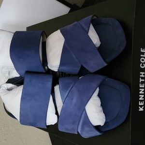 Kenneth Cole blue mules